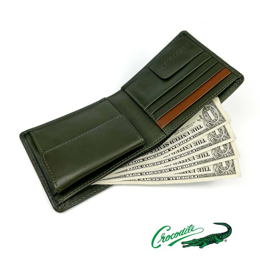Crocodile（クロコダイル） 財布 メンズ 二つ折り 本革 リプロ リアル