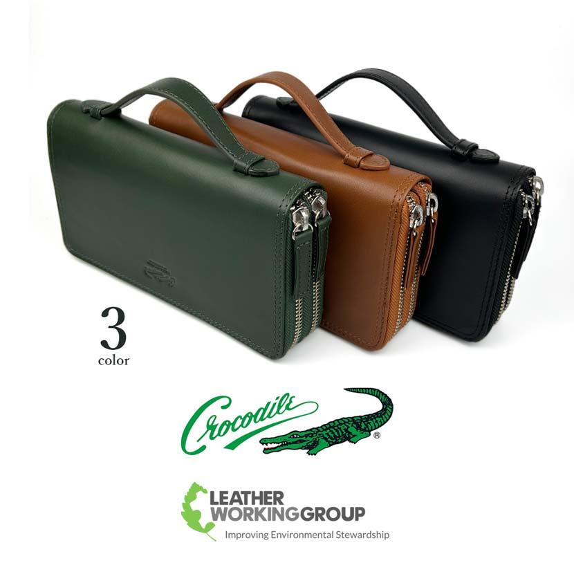 Crocodile（クロコダイル） 財布 メンズ 長財布 本革 ダブルラウンド