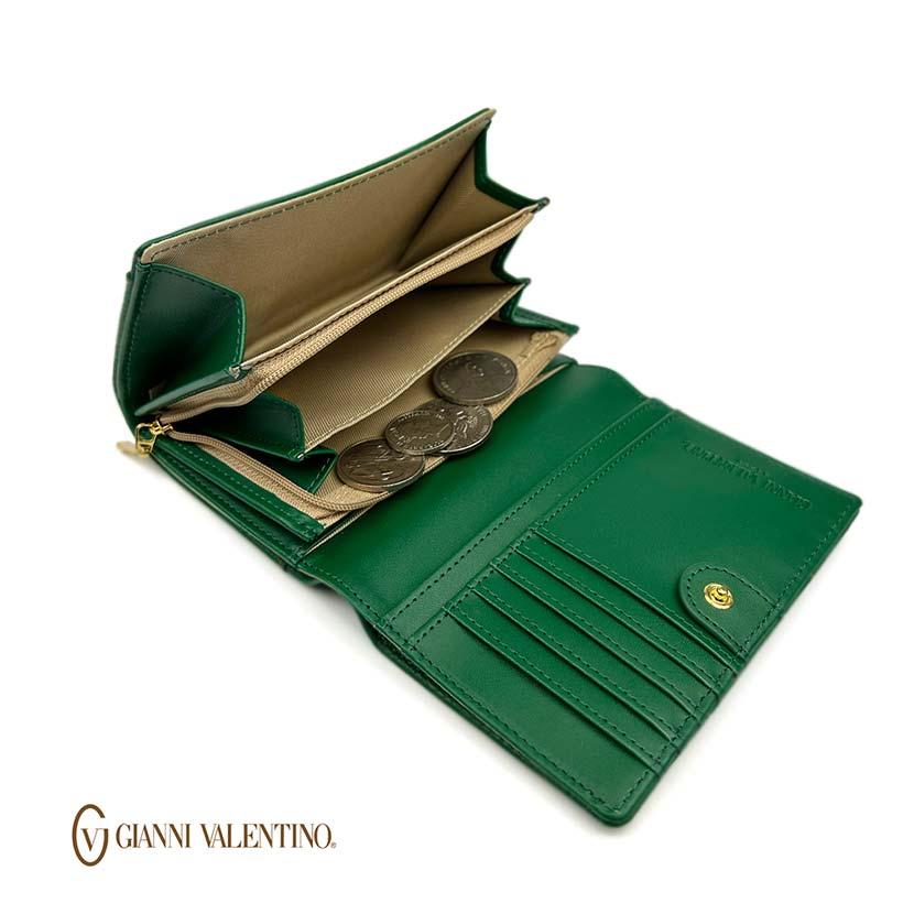 Valentino グリーン 二つ折り財布 グリーン（緑）系 VALENTINO(ヴァレンティノ) 折りたたみ財布