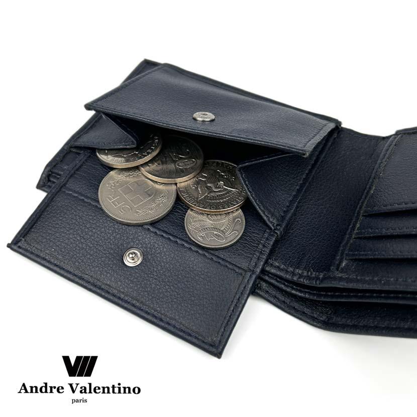財布 メンズ 二つ折り 小銭入れあり Andre Valentino アンドレ