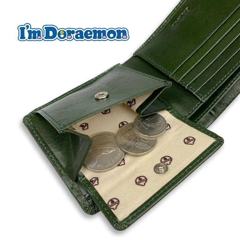 財布 メンズ 二つ折り 本革 ドラえもん 藤子プロ 高級イタリアンレザー