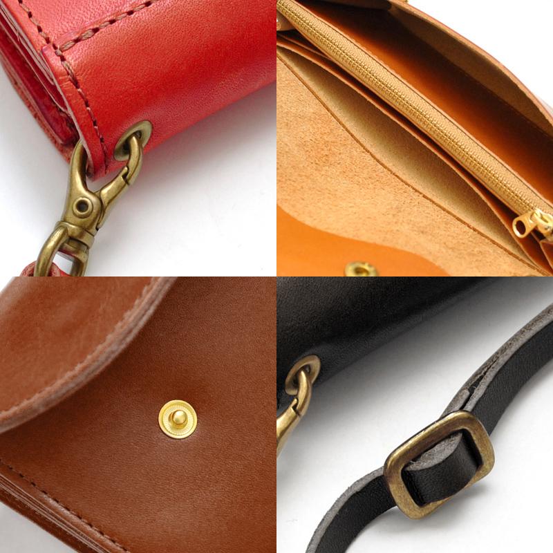 財布 レディース長財布 本革 栃木レザー 日本製 牛革 スマホウォレット ショルダー付き |  | 08