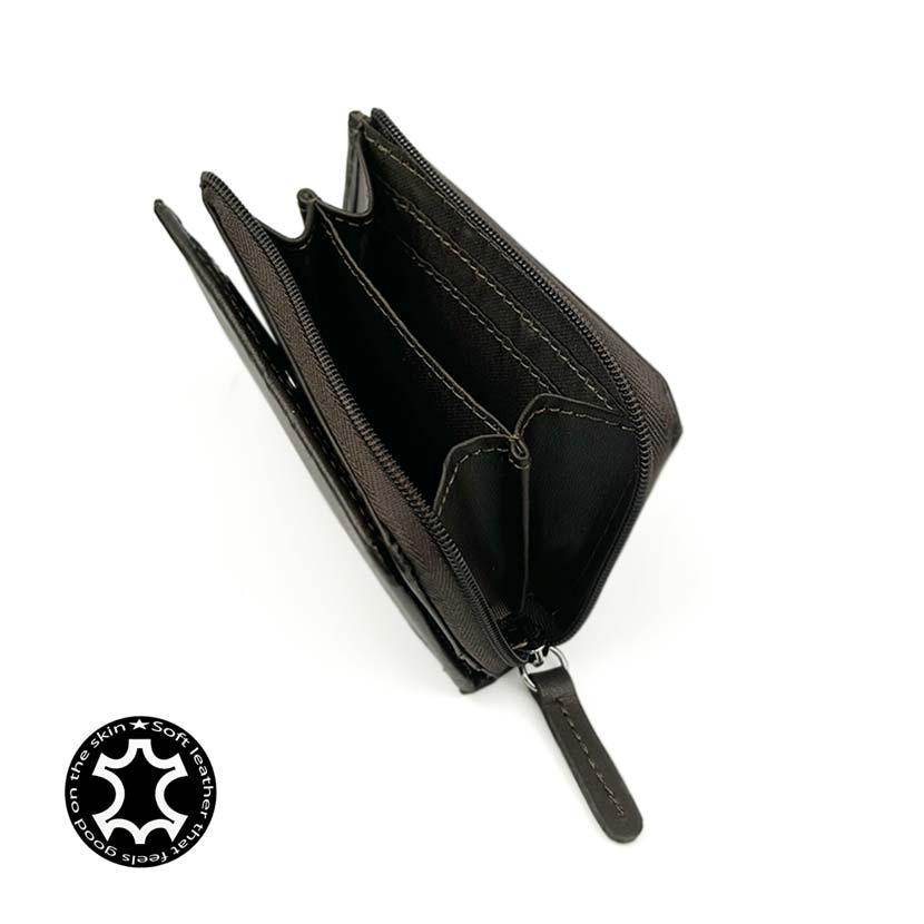 コインケース メンズ 本革 L字ファスナー パスケース付き ソフト