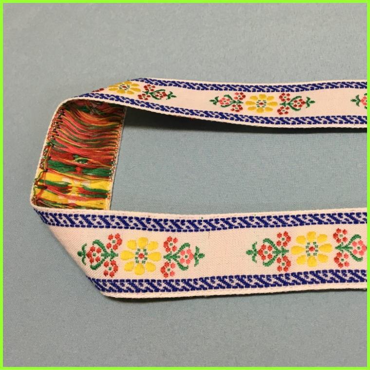 ヴィンテージ　花柄チロリアンテープ　チロリアンニット　メタルフック C26 極美品 チロリアンニット フォークロア メタルフック ヴィンテージ