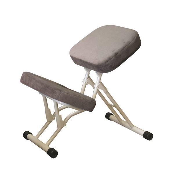 学習椅子/ワークチェア 〔グレー×ミルキーホワイト〕 幅440mm 日本製 折り畳み スチールパイプ〔代引不可〕(11745円)