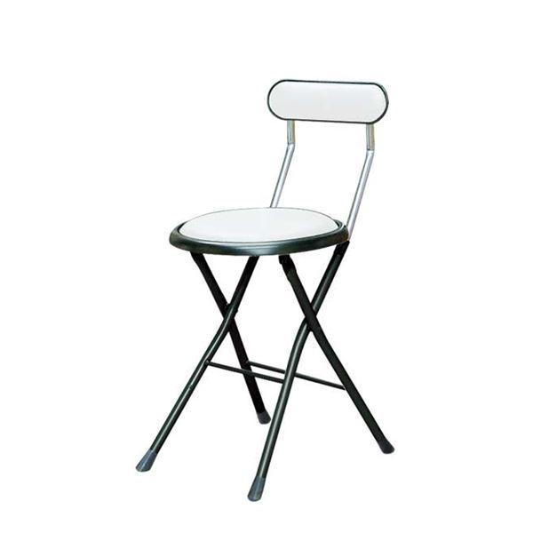 驚きの安さ 折りたたみ椅子 〔同色6脚セット スチールパイプ〔代引不可〕 日本製 幅33cm ホワイト×ブラック〕 パイプ椅子