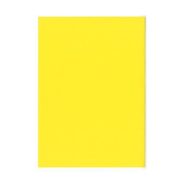 (まとめ) 北越コーポレーション 紀州の色上質A4T目 薄口 黄 1冊(500枚) 〔×5セット〕