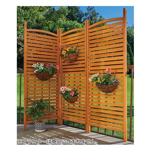 ガーデン パーテーション/衝立 〔3連 ルーバータイプ ライトブラウン〕 約幅60cm 天然木 杉材 完成品 〔エクステリア 庭〕(11141円)