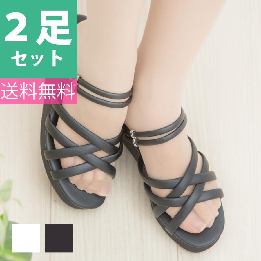 ナースサンダル ブランマルチ サンダル 2足セット まとめ買い 黒 白 レディース ナース 疲れない かわいい オフィス ナースシューズ オフィスサンダル 送料無料 Fakfakkab Go Id