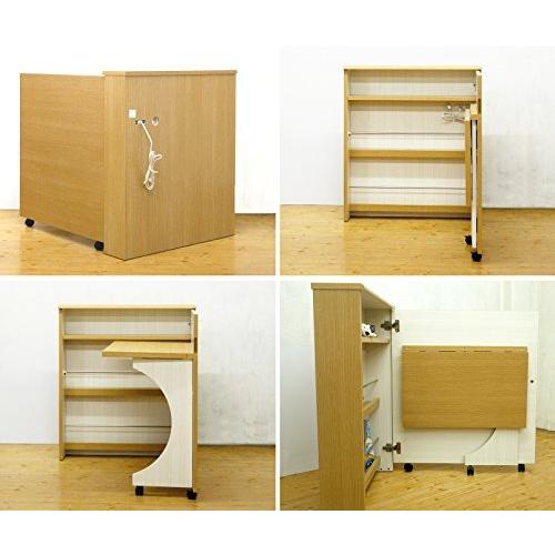 【早い者勝ち】 大川家具 ヨコタウッドワーク デスクキャビネット 畳むんデス ナチュラル 230268 【W6869238978】(24045円)