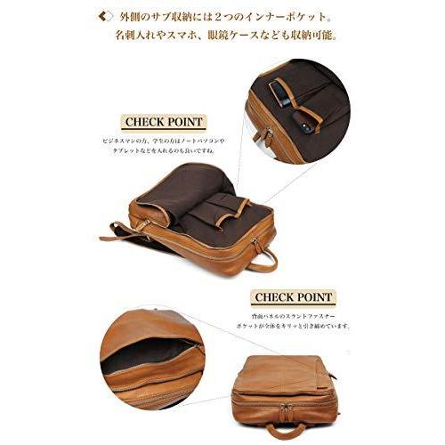 J4607 バックパック 男性用 JOYA タンニンレザー ベジタブルタンニンレザー (ネイビー) 