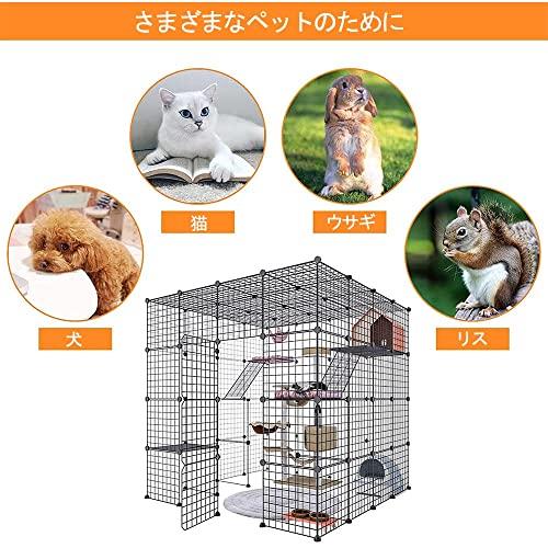 猫 ケージ 大型 3段 大きいキャットケージ 3階層 組み立てネコ