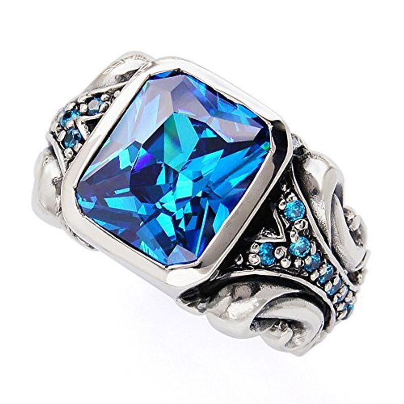 超新作 ブランド名 2pieces R0756 21 シルバーアクセサリー 21号 フレア 青 アイスブルー 指輪 シルバーリング メンズ メンズアクセサリー Dagl Tg