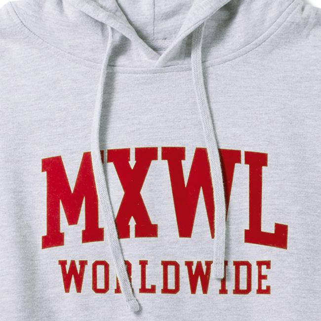 MIXWELL WORLDWIDE　IVY HOODIE（GRAY）　ミックスウェル　MXWL　フロッキープリント　フーディ　スウェットパーカ　DJ　スクラッチ｜blackannyfujisawayh｜02