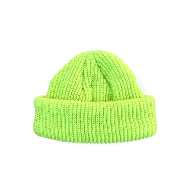 ADVANCE アドバンス　ACRYL BEANIE アクリルビーニー　YELLOW　ワッチキャップ　くるくるビーニー　ニット帽　ネオンカラー　ネオンイエロー　蛍光色｜blackannyfujisawayh｜02