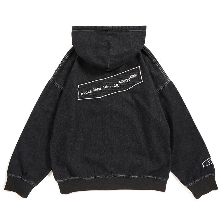Deviluse DENIM ZIP HOODIE(BLACK) DU-SS26016 デビルユース デニム