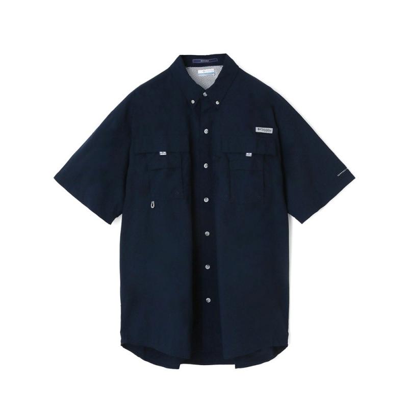 【期間限定SALE】Columbia Sportwear BAHAMA II S/S SHIRT(COLLEGIATE NAVY) コロンビア　バハマ　シャツ　半袖シャツ　 ネイビー｜blackannyfujisawayh