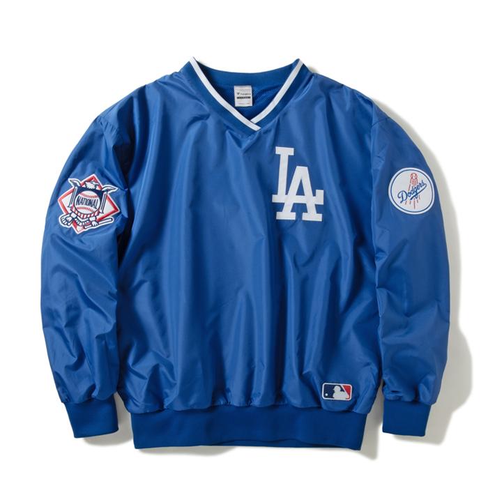 FANATICS MLB LOS ANGELES DODGERS V-NECK PULLOVER(ROYAL/WHITE