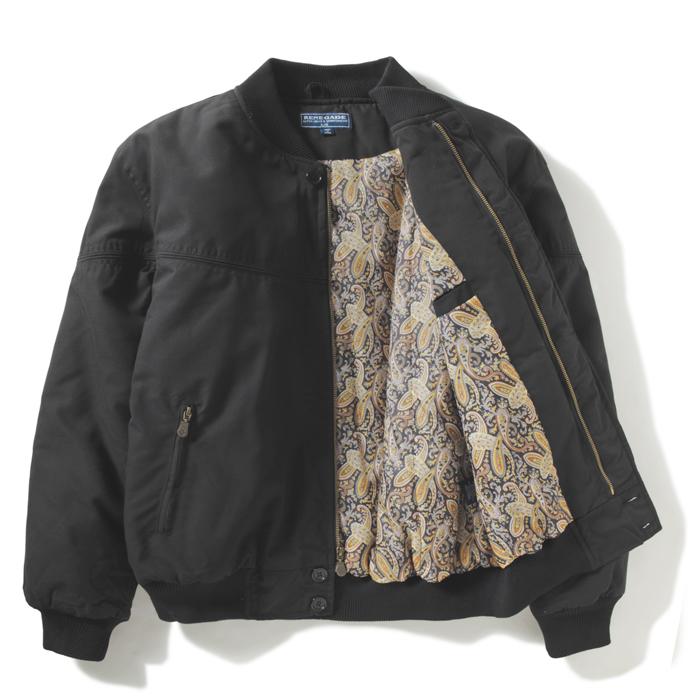 RENEGADE SPORTSWEAR PADDED NYLON LINED DERBY JACKET(BLACK