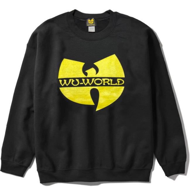 【WU-WORLD（ウータン・クラン）】WU LOGO MEMBER CREW(BLACK)　ラップTシャツ　HIP HOP　スウエットパーカ　フーディ　ビッグサイズ　　大きいサイズ｜blackannyfujisawayh