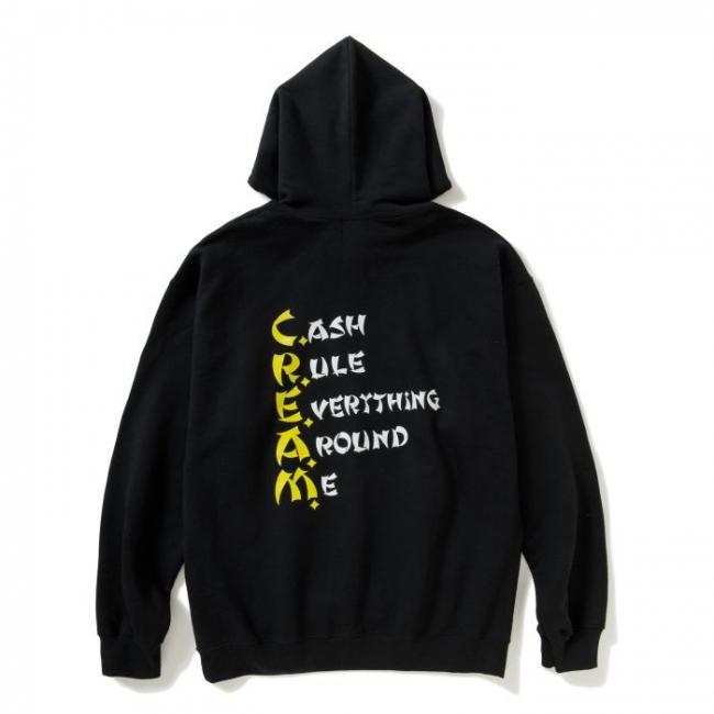 WU-WORLD（ウータン・クラン）】C.R.E.A.M. HOODIE(BLACK) CASH RULES