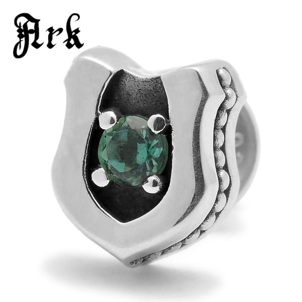 Ark silver accessories アークシルバーアクセサリーズ　ホースシューピアス　グリーンクォーツ | 
