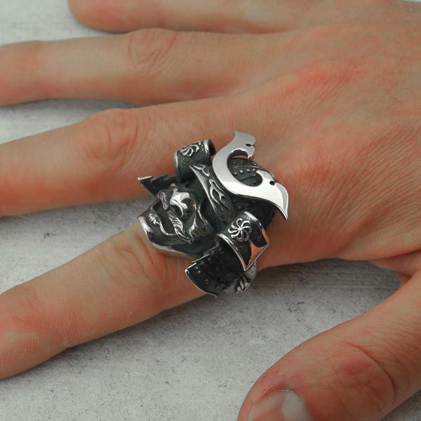 和柄シルバーアクセサリー 然 / 勇武 リング : BLACK BARTS ブラック