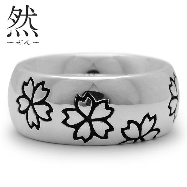 和柄シルバーアクセサリー 然 / 桜咲リング 大 : BLACK BARTS ブラック