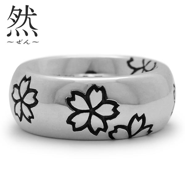 和柄シルバーアクセサリー 然 / 桜咲リング 小 : BLACK BARTS ブラック