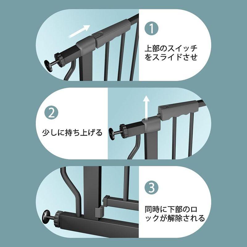 AIKSSOO ベビーゲート ハイタイプ 高さ103cm ペットゲート 高さ100cm以上 突っ張り式 猫 犬脱出防止フェンス 穴開け不要 ベビーゲート ハイタイプ 高さ103cm ペットゲート 高さ100cm以上 突っ張り式 犬脱出防止フェンス 穴開け不要