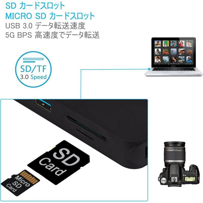 USB C ハブ usb 変換アダプター HDMIとVGA同時表示 type c hub USB C ハブ SD＆Micro SDカードリー USB ハブ usb 変換アダプター HDMIとVGA同時表示 type hub SD＆Micro SDカードリー Type