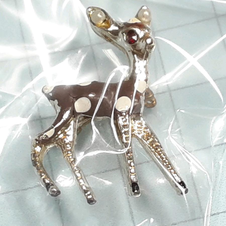 送料無料≫かわいい小鹿☆アンティーク ブローチ バッジ A01939