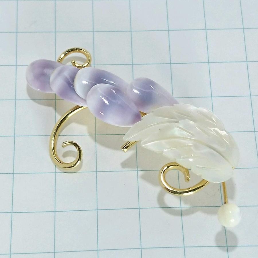 送料無料)ビンテージ☆藤の花☆アンティーク ブローチ A25717
