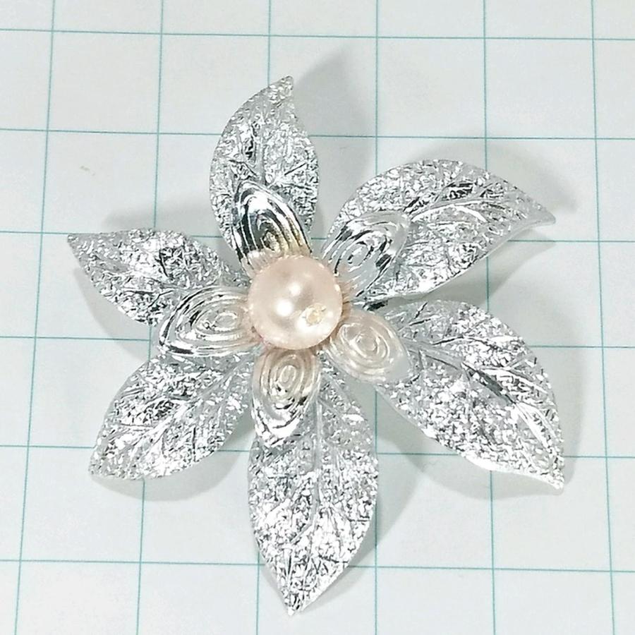 送料無料)ビンテージ☆パール お花モチーフ☆アンティーク ブローチ