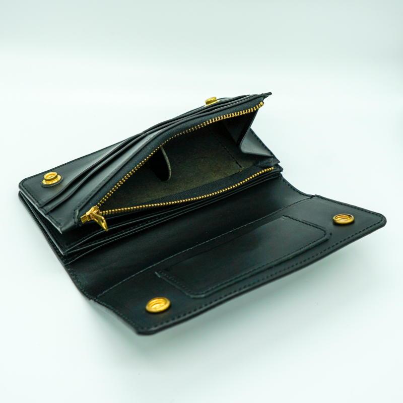 ハンドメイド　トラッカーウォレット　ブラック　1 受注生産】ショートトラッカーウォレット（ブラック）/ Heritage