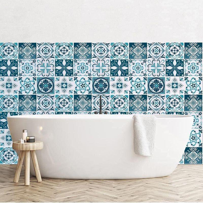 誕生日プレゼント 売れ筋 モロッカン 花柄ブルー D 壁紙シール 3d はがせる タイルシート 防水 洗面所 耐熱 キッチン タイルシール Morcart 壁紙 Www 11thspace Com