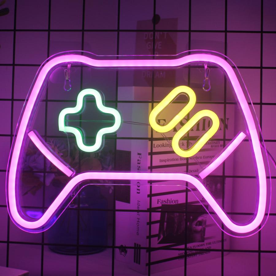 ゲーム形ネオンサイン ピンクネオンライト ゲームLEDネオンサイン 14