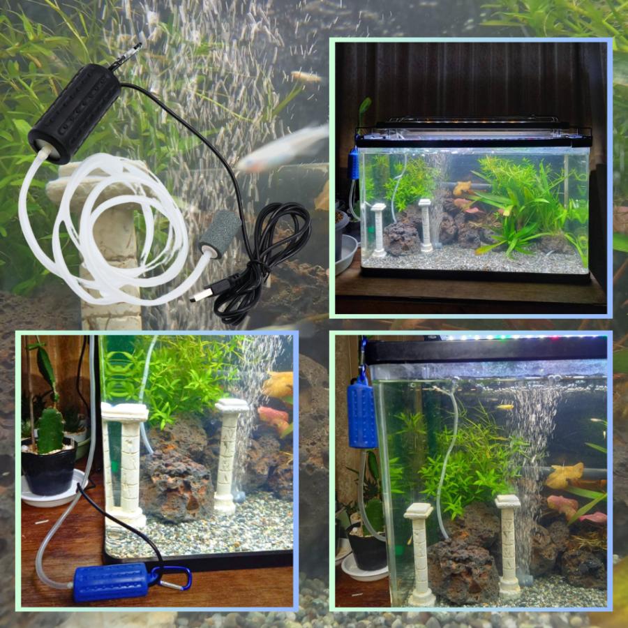 エアーポンプ エアポンプ ぶくぶく 釣り USB 水槽 酸素ポンプ 小型 携帯 持ち運び 軽量 静音 熱帯魚 メダカ 金魚｜blacklucky｜15