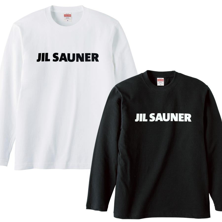リブなし]JIL SAUNER ジルサウナ─ ロンT 長袖 ロングスリーブ 白 黒 T