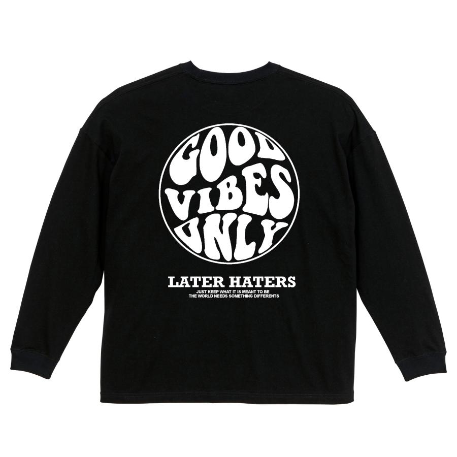 リブあり][ビッグシルエット]GOOD VIBES ONLY ロンT 長袖 ロング