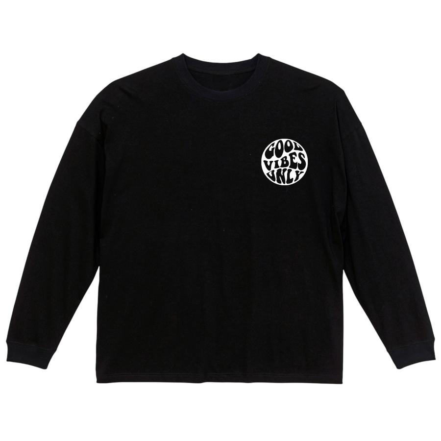 リブあり][ビッグシルエット]GOOD VIBES ONLY ロンT 長袖 ロング