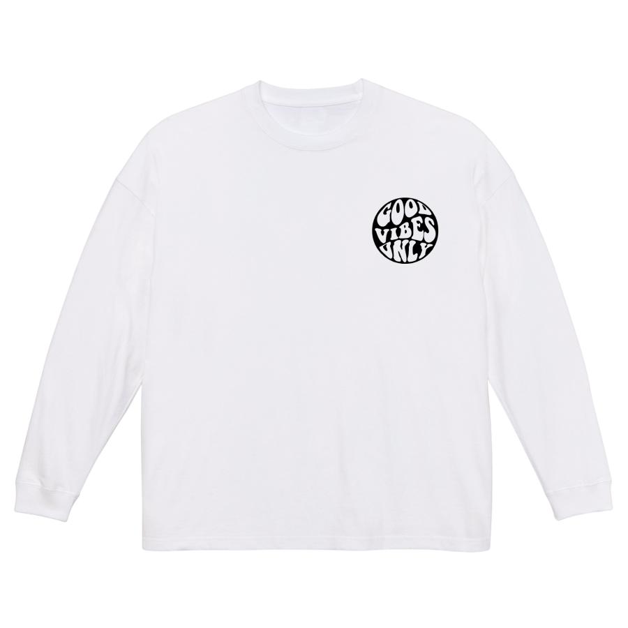 リブあり][ビッグシルエット]GOOD VIBES ONLY ロンT 長袖 ロング