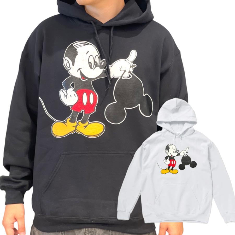 バーコード マウス 裏起毛 パーカー フーディ パロディ プリント