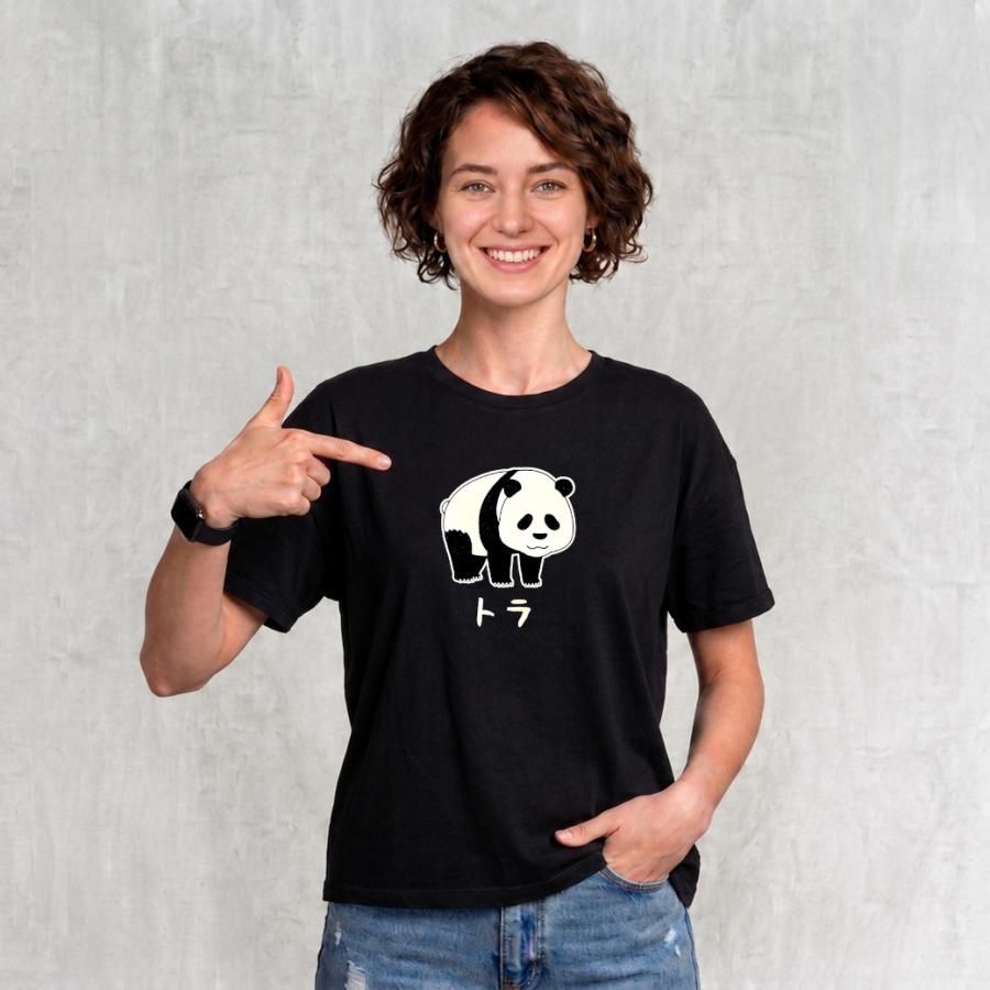 トラ パンダ Tシャツ 半袖 白 黒 大阪名物 なんでやねん ギャグ ネタ
