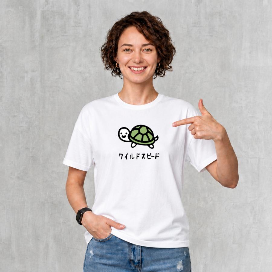 ワイルドスピード カメ Tシャツ 半袖 白 黒 大阪名物 なんでやねん