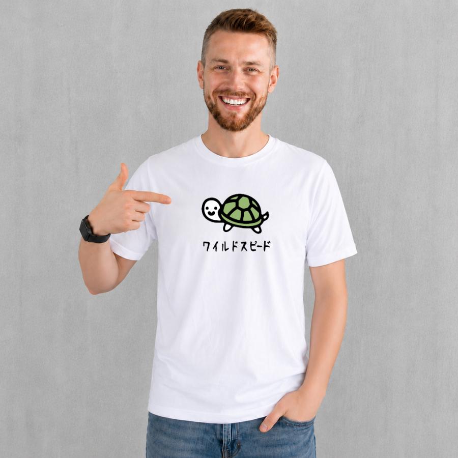 ワイルドスピード カメ Tシャツ 半袖 白 黒 大阪名物 なんでやねん