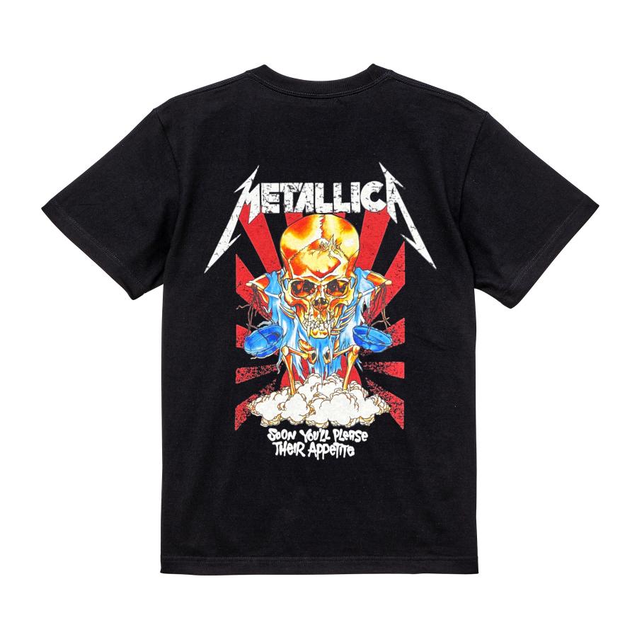 METALLICA メタリカ Tシャツ 半袖 黒 ヘヴィメタ ヘビメタ バンド ロック プリント ストリート 厚め しっかり生地 ゆったり ...