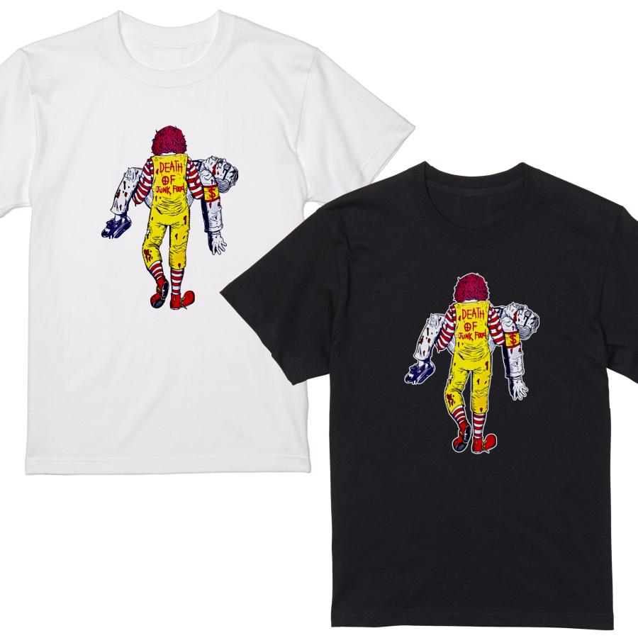カーネルDEATH ドナルド Tシャツ 半袖 白 黒 大阪名物 ギャグ ネタ