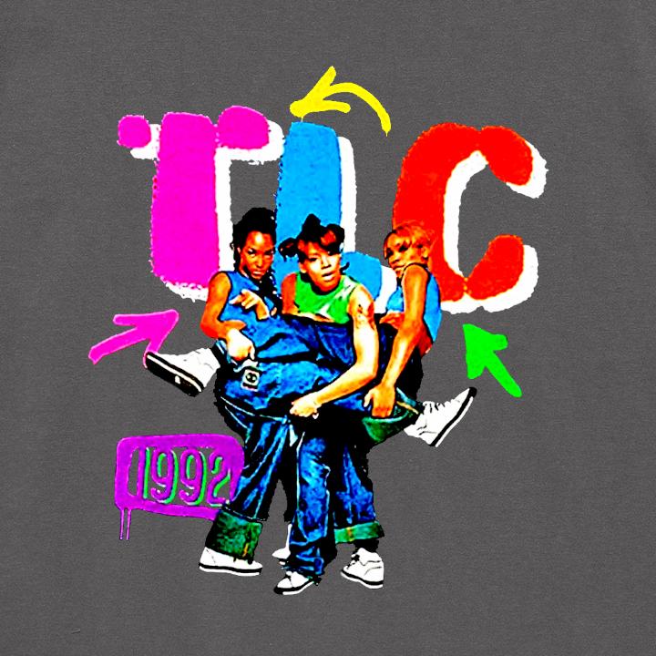 TLC Tシャツ 半袖 黒 90年代 R&B ラップ ヒップホップ ビンテージ