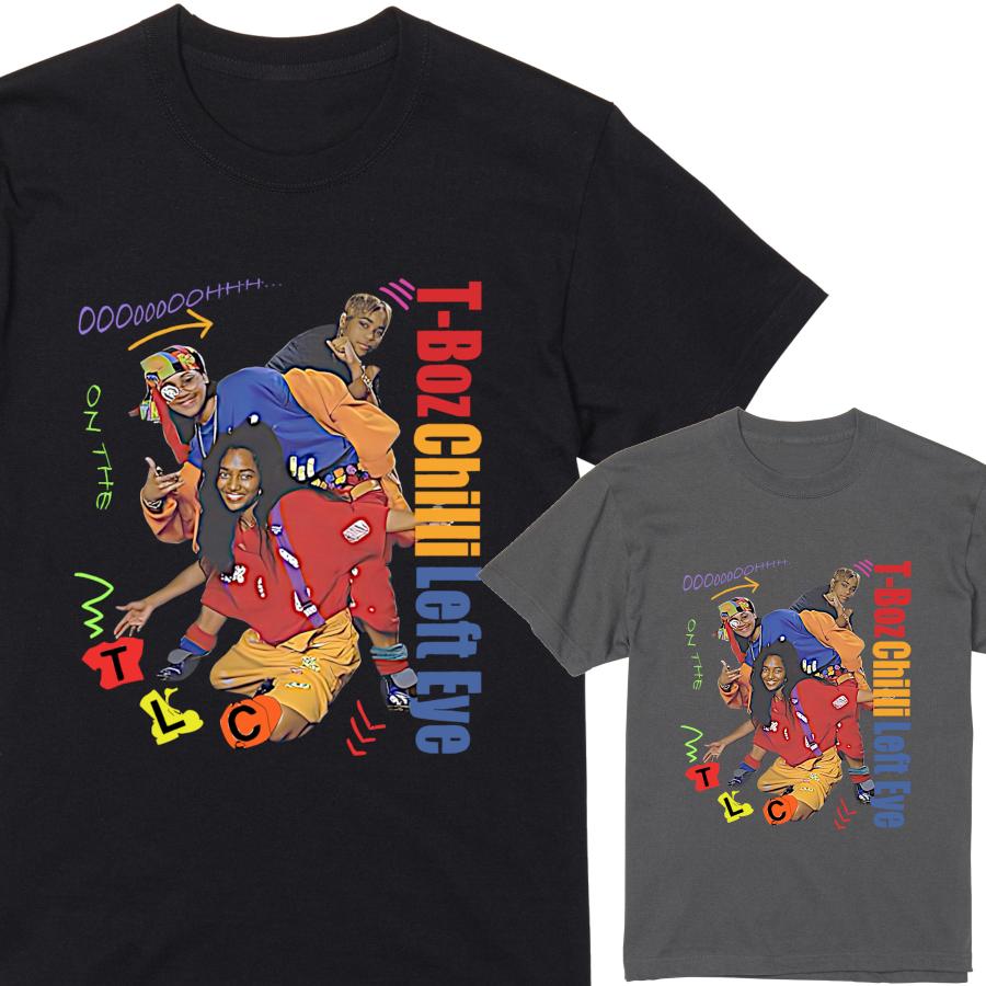 TLC T-BozChilliLeftEye Tシャツ 半袖 黒 90年代 R&B ラップ TLC T-BozChilliLeftEye Tシャツ 半袖 黒 90年代 R&B ラップ
